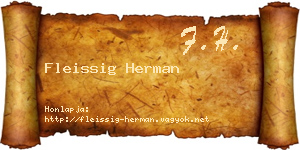 Fleissig Herman névjegykártya